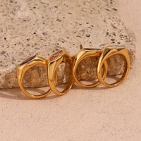 COOL Best Seller Bague signet en acier inoxydable 316L plaqué or PVD 18K, étanche, avec zircons marquise