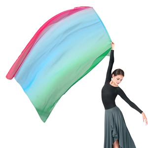 Bendera tarian fleksibel wanita bendera ibadah menari bendera persegi panjang - Product Image 5