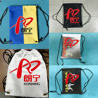 Sac à cordon personnalisé avec logo promotionnel, sac à dos sport en polyester 100D pour la gym, les événements professionnels et les cadeaux