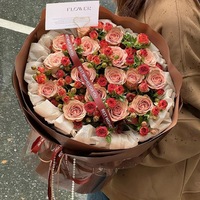 Hadiah Ulang Tahun Sahabat Terbaik Buket Bunga Sabun Gelembung Buatan Tangan Mawar Palsu Berwarna Cappuccino Romantis Segar Alami