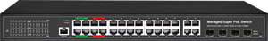 สวิตช์ Zikun FTTX รุ่น S5800WP-24G-4TC Super 4* SFP+4*(RJ45)+24* พอร์ต PoE+1*พอร์ตคอนโซล+บริดจ์ PoE แบบจัดการได้ L2 กำลังสูงสุด 400W - Product Image 6