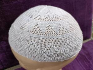 かぎ針編みイスラム教徒の帽子純粋な高グレードイスラム教徒の祈りの細かい糸白いイスラム教徒の帽子男性イスラム教徒の祈り<span class=keywords><strong>Kufi</strong></span>帽子 - Product Image 6