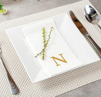 Vente chaude Serviettes en papier Airlaid personnalisées 1 plis imprimées jetables blanches pour la restauration