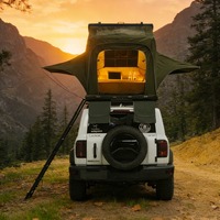 Tente de toit pour camping en plein air, installation facile, pour SUV, 4 personnes, type coquille, tente de toit à charnière en X, tente de toit pour voiture