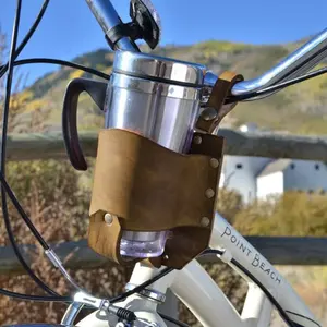 Kaffeetasse halter aus echtem Leder Fahrrad becher halter Fahrrad zubehör für Wanderungen im Freien