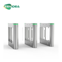 Tourniquet intelligent à vitesse variable en acier inoxydable 304 avec barrière pivotante en verre, protection IP54, reconnaissance faciale et anti-écrêtlement