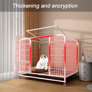 <span class=keywords><strong>Cage</strong></span> pour <span class=keywords><strong>chat</strong></span> en tube carré de fer épais Vente en gros Maison pour <span class=keywords><strong>chat</strong></span> domestique Maison mobile pour animal domestique avec toilette - Product Image 4