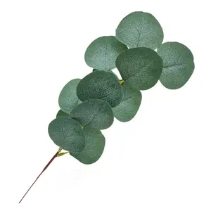 A-875 14Inch 2 Loại Bạc Đô La Bạch Đàn Lá Lụa Cây Cây Cây Cao Su Lá Nhựa Cây Lá Thân Cho Đám Cưới Trang Trí Nội Thất - Product Image 1