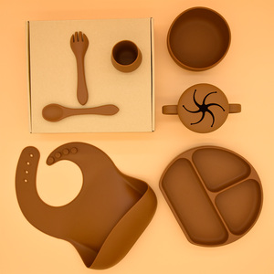 Suministros para la Alimentación Complementaria del Bebé, Plato con Ventosa, Babero, Taza, Cucharas, Artículos Esenciales para la Alimentación de Alimentos Sólidos, Juego de Alimentación de Silicona para Bebés en Fase Inicial - Product Image 5
