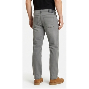 Jeans de mezclilla gris de corte ajustado y pierna recta, estilo vintage, lavado a la piedra, de tela de algodón, cintura media, estilo otoñal. - Product Image 3