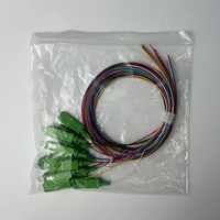 Suministro de fábrica SC APC Cable de conexión de fibra óptica codificado por colores 12 Core SM 0,9mm para empalme de terminación FTTH ODF