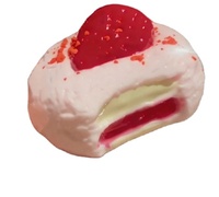 Jouets anti-stress à presser en forme de gâteau à la crème au lait fraise mignon, jouets TPR Kawaii Mochi Cake Soft Taba Squishy à remontée lente