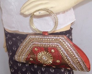 Acrylic Cosmetic Holder <b>Wedding</b> Bag Party Handbag Designer Ladies Indian Traditional <b>Clutch</b> Purse - Product Image 3