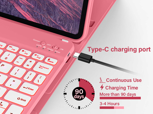 Kenke giá tốt <span class=keywords><strong>Backlit</strong></span> từ bàn phím Bìa <span class=keywords><strong>iPad</strong></span> 10.9 inch Bàn phím không dây Tablet trường hợp với chủ bút chì cho <span class=keywords><strong>ipad</strong></span> 10 - Product Image 3