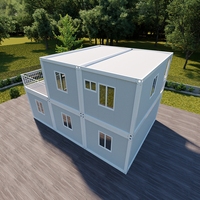Maison conteneur à deux étages à montage rapide, double niveau avec terrasse, villa modulaire pour la vie quotidienne en famille