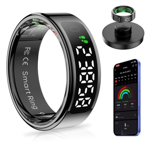 Anillo Inteligente con Pantalla LED, Monitor de Salud y Ejercicio, Monitor de Sueño, Frecuencia Cardíaca, SpO2, Resistente al Agua IP68, Acero Inoxidable - Product Image 3