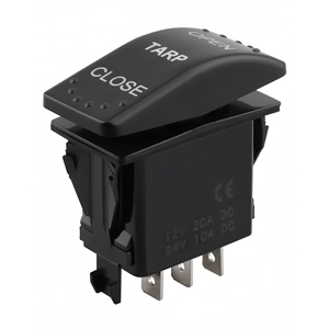 Interrupteur à bascule double momentané ON-OFF-ON 20A 12V pour bâches de camions-bennes et systèmes anti-givre, remplace 13979 - Product Image 1