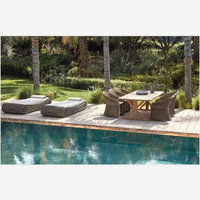 Canapés de jardin d'extérieur de conception italienne, canapé en rotin tressé paresseux pour patio, chaise, table, application piscine, fournisseur Alibaba, fabricant