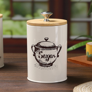 Hand-Painted Airtight Food Storage Tin - Large Capacity Iron <strong>Canister</strong> for Coffee, <strong>Tea</strong>, Candy, Snacks &amp; Grains - Product Image 4