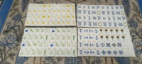 Jeu de tuiles de mahjong bleu marine et jaune - Tuiles de mahjong américaines de qualité supérieure sur le thème marin au citron - Vente en gros