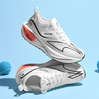 Sepatu Lari Olahraga Unisex Pelat Karbon Bernapas Ringan dengan Midsole Busa Popcorn Gradasi dan Lapisan Mesh serta Bagian Atas Mesh