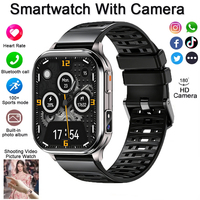 Montre connectée en stock avec 256 Mo de mémoire, batterie 670 mAh, caméra pour prendre des vidéos, moniteur de fréquence cardiaque, bracelet sport, musique locale et fonction d'appel.