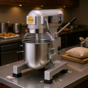 Mélangeur à pâte professionnel Vevor 28,5 L 1100 W 3 vitesses avec bol en acier inoxydable pour usage en restauration et pâtisserie - Product Image 2