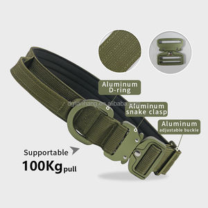 Collar de perro de tamaños medianos y grandes, hebilla de <span class=keywords><strong>Cobra</strong></span> de lujo, mango de cinta de nailon separable para caminar al aire libre, seguimiento, caza diferente - Product Image 3