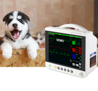Moniteur vétérinaire multiparamètres blanc élégant avec écran tactile couleur TFT 12 pouces haute résolution 800x600, ECG, SpO2, signes vitaux pour animaux de compagnie, AC