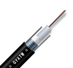 GYXTW modalità singola 9/125 fili di acciaio cavo in fibra 4 core nero 8.0mm cavo in fibra ottica prezzo LSZH