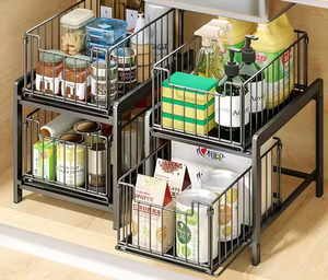 Organizador de Fregadero de Cocina Deslizante, Plegable y Desmontable de Hierro con Diseño que Ahorra Espacio - Product Image 4