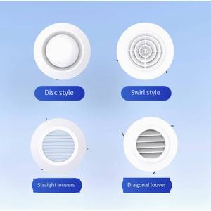 Amortiguadores de difusor de plástico de techo redondo ABS de PVC Premium para aire acondicionado HVAC para ventilación de Hospital difusor de chorro descendente - Product Image 6