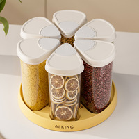 360 °   Distributeur de céréales rotatif hermétique, pot scellé de qualité alimentaire, anti-humidité, pour riz, noix, haricots et autres aliments secs
