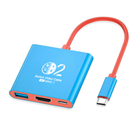 Hub USB 3 en 1 OEM, USB3.0, PD 100w, charge, mise en miroir de l'écran de la console de jeu, HDTV 4k60hz, station d'accueil Type C pour NS Switch 1/2