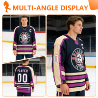 Jersey de Hockey sobre Hielo con Cuello de Encaje LETGOAL, Logotipo Personalizado por Sublimación, Manga Larga, Transpirable, de Secado Rápido, Unisex, para Adultos, Poliéster, MOQ Bajo