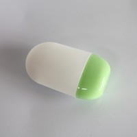 Flacon de crème solaire en PP en forme de capsule avec bouchon à vis, sans tube applicateur, flacon compressible inversé pour crème solaire et soins de la peau