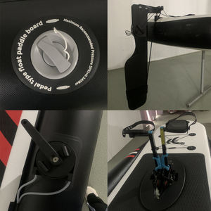 Planche de surf 1 personne Aqua Race Pédale Flottante Gonflable Cycle avec Entraînement à Pédale Jeux d'Eau SUP Kayak Pédale Gonflable Noir - Product Image 6