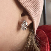 Boucles d'oreilles Huggie en argent sterling 925 plaqué rhodium, petites et légères, luxueuses, avec zircon cubique coloré, mignonnes, pour femmes, cadeau