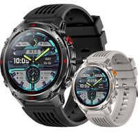 Montre connectée GPS HT37 avec lampe torche LED, écran IPS 1,46 pouces, Bluetooth 5.0, appel, moniteur d'oxygène sanguin, moniteur de fréquence cardiaque, étanche IP68, FitCloudPro