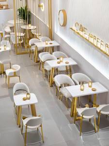 Nhà Hàng Hiện Đại Bộ Đồ Nội Thất Quán Cà Phê Thức Ăn Nhanh Gian Hàng Chỗ Ngồi Sofa Kim Loại Bàn Ăn Và Ghế Bộ - Product Image 3