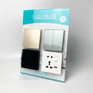 New Acrylic/Thủy tinh/Brushed Bảng điều chỉnh tường chuyển đổi ổ cắm lớn nút ánh sáng/Fan Dimmer chuyển đổi phụ kiện điện hệ thống dây điện - Product Image 1