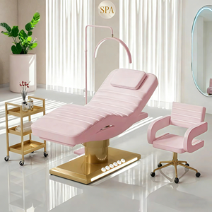 Luxury Electric Massage Table Golden Leather Facial <strong>Bed</strong> with Remote Control <strong>LED</strong> Light for Professional Spa Beauty Salon Clinic - Product Image 5