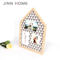 JINN HOME Tableau photo en bois en forme de maison, porte-mémos, cadre d'affichage de photos, support photo de table pour la décoration intérieure
