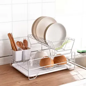 Bộ đồ ăn nhà bếp lưu trữ Kệ Countertop thép không gỉ món ăn drainer cửa hàng nhà máy món ăn khô giá