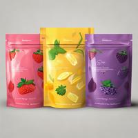 Sachets Doypack transparents personnalisés avec fermeture éclair, résistants, pour bonbons, 3,5g, 7g, 14g, 1oz