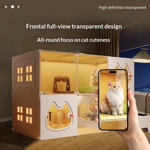 Villa per Gatti in Plastica con Lettiera Integrata e Bagno Tutto-in-Uno, per Uso Domestico, Ideale per Gatti Carini - Product Image 3