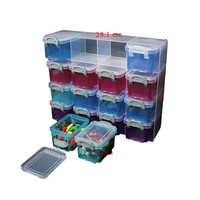 29626 Lot de 16 mini-organisateurs de tiroir en plastique, design moderne, boîte de rangement rectangulaire pour trier et stocker, boîte de rangement pour pièces détachées