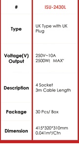 Nhóm Ổ cắm <span class=keywords><strong>4</strong></span> băng đảng Chất lượng cao mở rộng dây mở rộng ổ cắm - Product Image 6