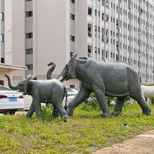 Factory Customization Simulation Elephant Statue Ornament Large Fiberglass Sculpture Resin Crafts For Outdoor Garden Decoration