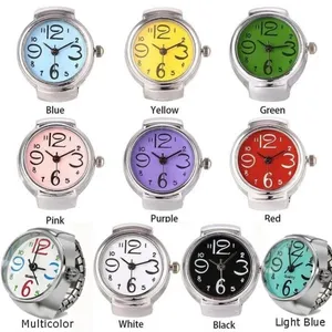Wholesale Couple Finger <b>Watch</b> <b>Ring</b> Vintage Punk Elastic Band Men Women Jewelry Clock Roman Numerals Dial 28Style Mini Quartz - Product Image 3